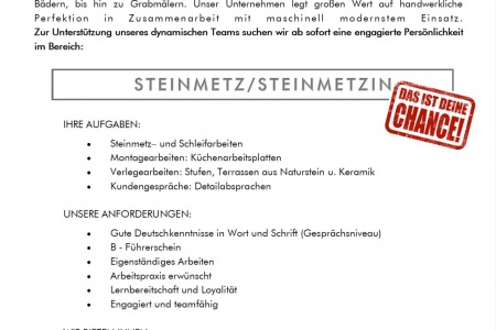 Stelle als Steinmetz/in